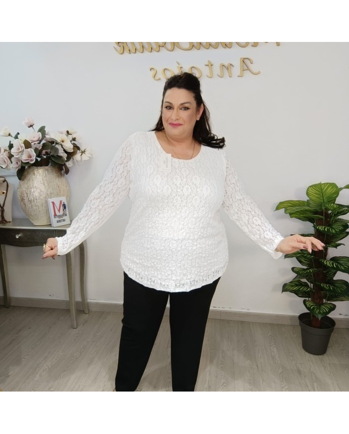 Blusa Belén Encaje/Guipur - Manga Larga - Varios Colores