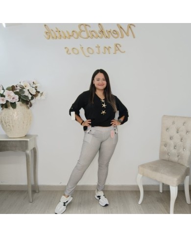 Comprar Leggins de Punto Elastizado con Estampado Vichy | MerkaBoutik