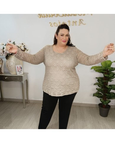 Blusa Belén Encaje/Guipur - Manga Larga - Varios Colores