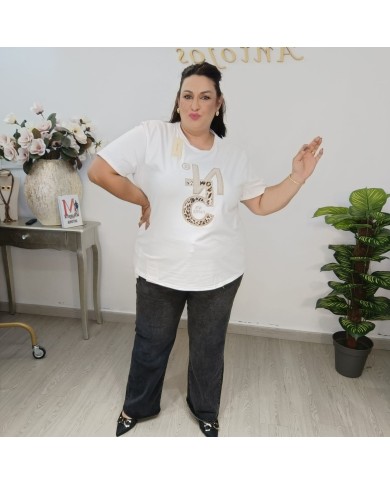 Camiseta Nº5 Oversize - París Brillo - Negro Blanco Marrón Camiseta Nº5 Oversize - París Brillo - Negro Blanco Marrón