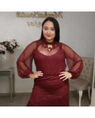 Camisa GASA LOURDES | Manga Volumen y Keyhole | Antojos