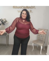 Camisa GASA LOURDES | Manga Volumen y Keyhole | Antojos