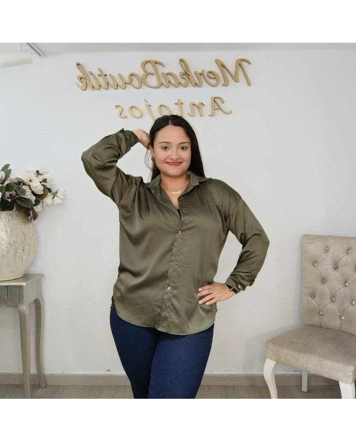 Camisa LARGA SATÉN | Blusón Oversize | MerkaBoutik Antojos