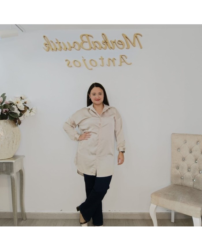 Camisa LARGA SATÉN | Blusón Oversize | MerkaBoutik Antojos