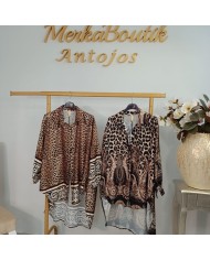 Blusón PRINT SATÉN | Leopardo y Paisley Oversize | Antojos