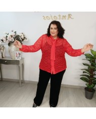 Camisa ENCAJE NUDO | Transparente y Lazada | Antojos