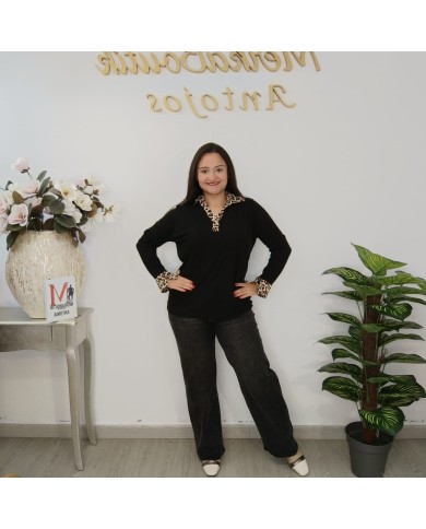 Blusa Canalé Paola Print | Cuello Leopardo | MerkaBoutik Antojos