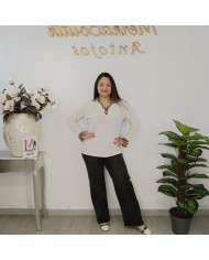 Blusa Canalé Paola Print | Cuello Leopardo | MerkaBoutik Antojos