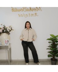 Chaqueta Bomber Polipiel | Oversize y Cuello Camisero | Antojos