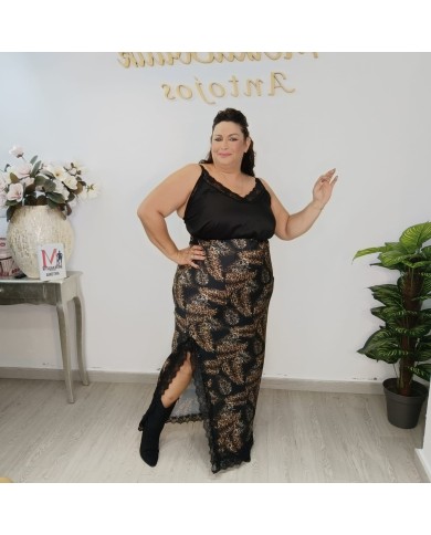 Falda Seducción Leopardo Larga | Abertura y Encaje | MerkaBoutik Falda Seducción Leopardo Larga | Abertura y Encaje | MerkaBoutik