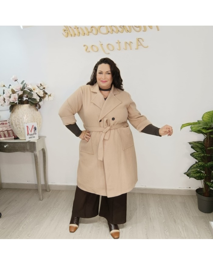 Gabardina Paño MAXI | Abrigo Largo con Cinturón | Antojos