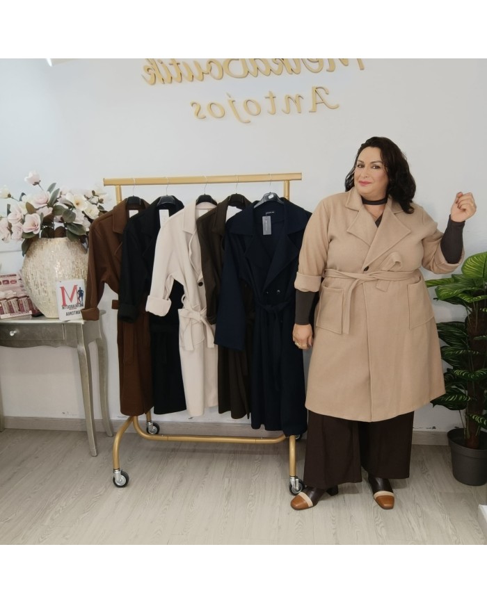 Gabardina Paño MAXI | Abrigo Largo con Cinturón | Antojos