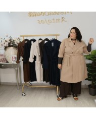 Gabardina Paño MAXI | Abrigo Largo con Cinturón | Antojos