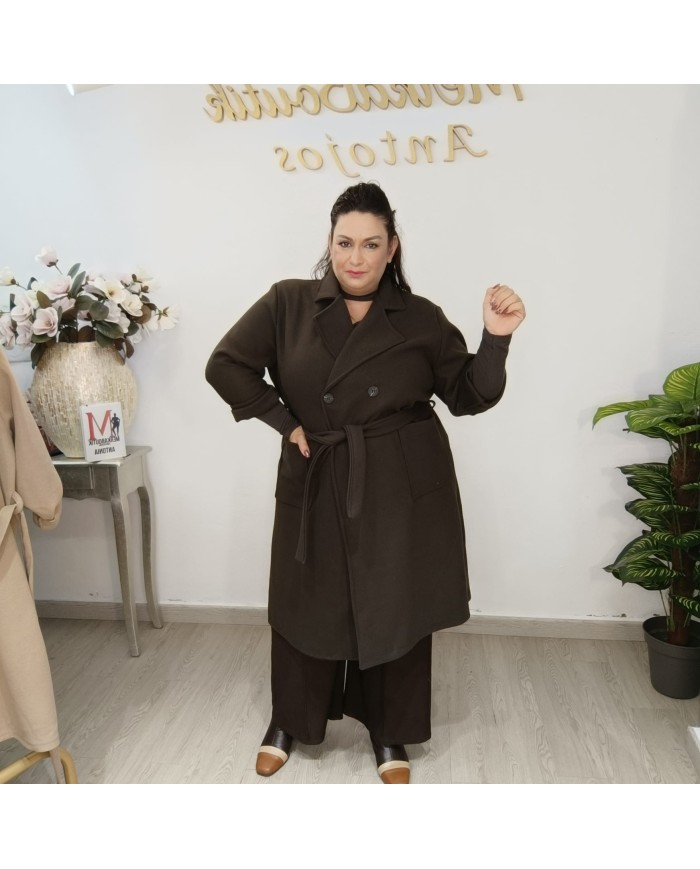 Gabardina Paño MAXI | Abrigo Largo con Cinturón | Antojos