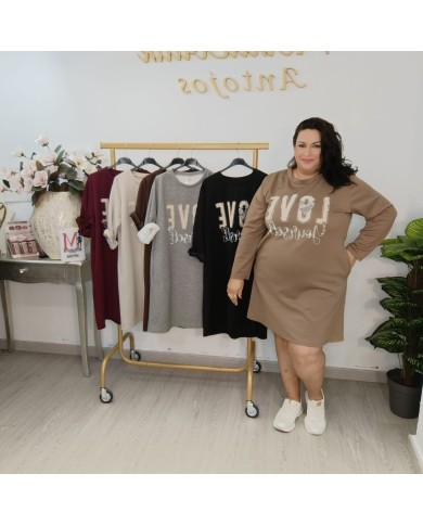 Vestido Brillo LOVE Oversize | Vestido Casual Glitter | Antojos Vestido Brillo LOVE Oversize | Vestido Casual Glitter | Antojos