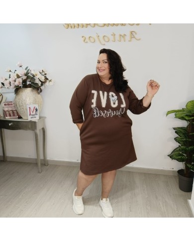Vestido Brillo LOVE Oversize | Vestido Casual Glitter | Antojos