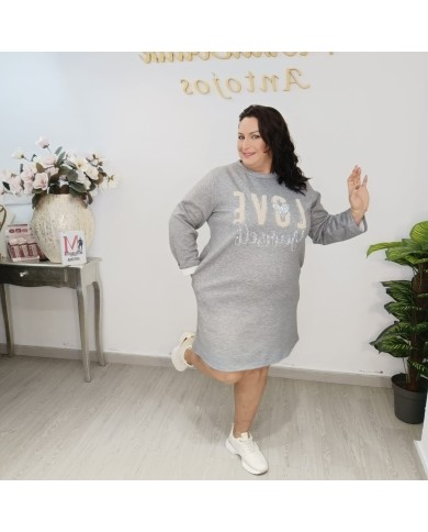 Vestido Brillo LOVE Oversize | Vestido Casual Glitter | Antojos