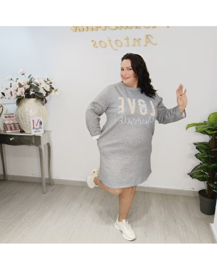 Vestido Brillo LOVE Oversize | Vestido Casual Glitter | Antojos