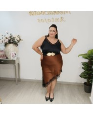 Falda SEDUCCIÓN de Satén con Encaje | Lencera Elegante | Antojos Falda SEDUCCIÓN de Satén con Encaje | Lencera Elegante | Antojos