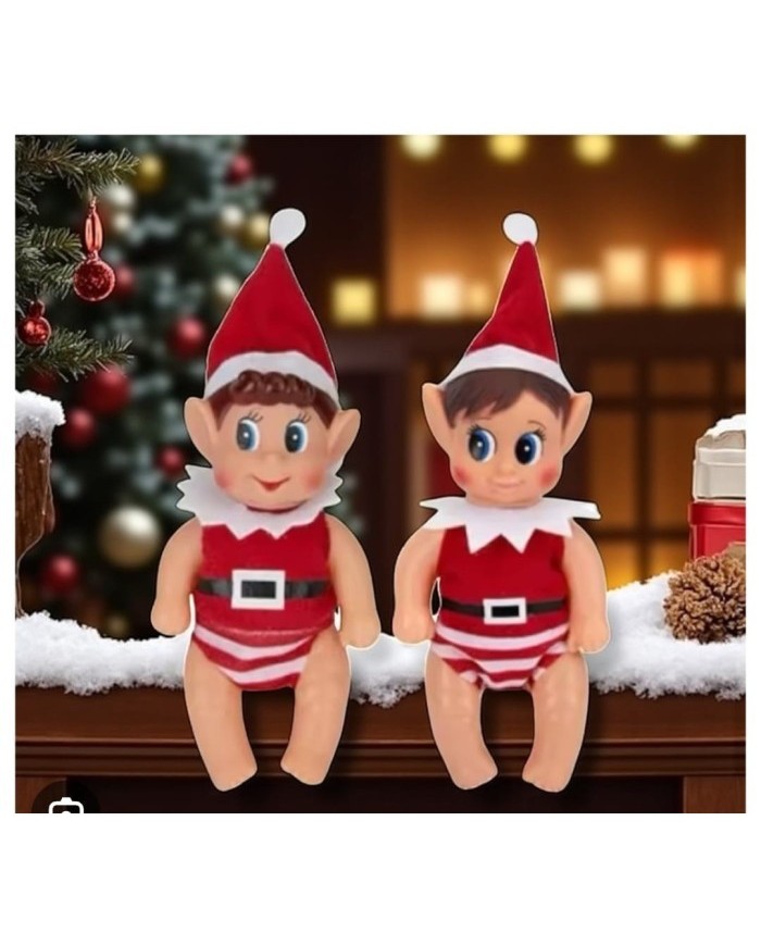 Elfo Navideño Bebé Decoración | Mini Muñeco Articulado | Antojos