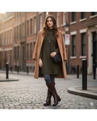 Bota Sol Negra - Caña Alta Tacón Bloque - Ajustable y Cómoda