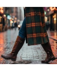 Bota Estrella Larga Clásica - Marrón - Estilo Ecuestre y Hebilla