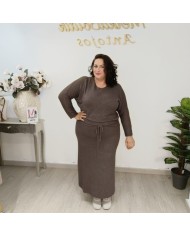 Conjunto Jersey y Falda de Punto Azucena | Chándal Casual Nude