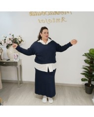 Conjunto Jersey y Falda de Punto Azucena | Chándal Casual Nude