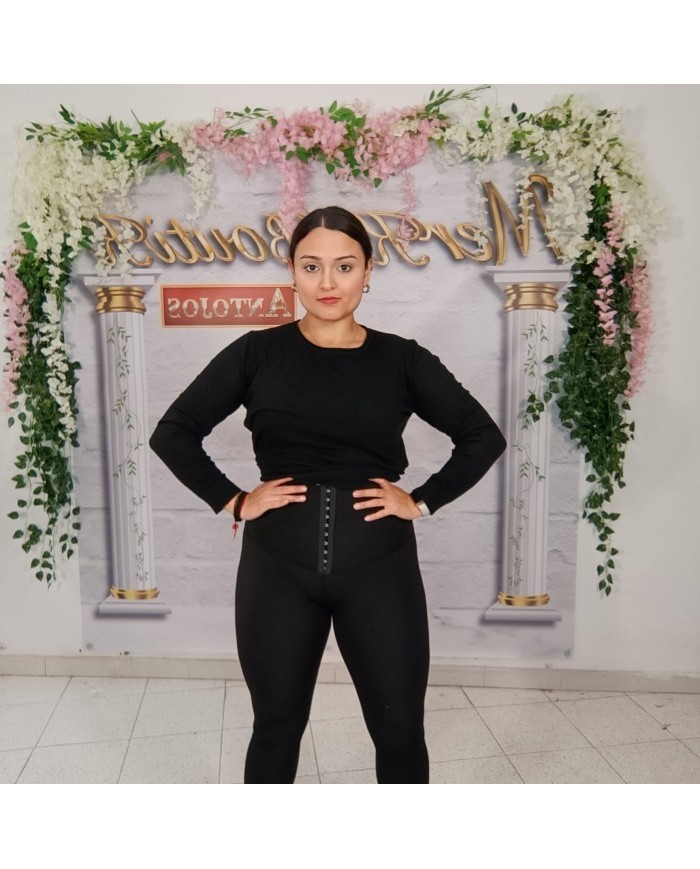 Leggins Moldeadores Corchete - Vientre Plano Negro