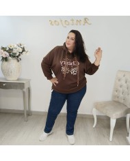 Sudadera Cherry Print Leopardo Oversize - Moda Mujer