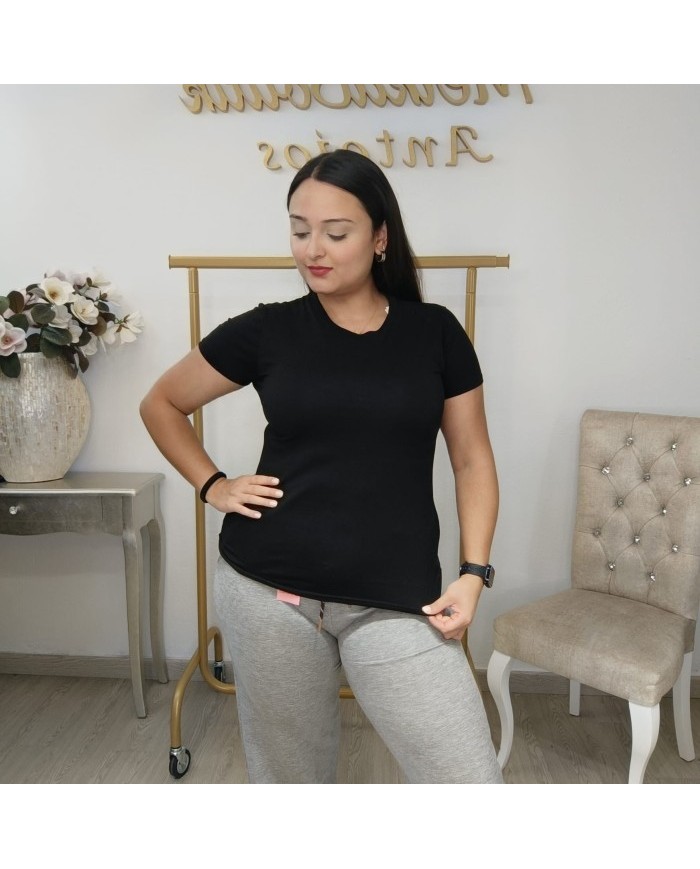 Camiseta Básica Algodón Mujer - Manga Corta Varios Colores