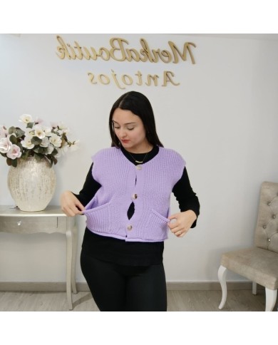 Chaleco Jade de Punto Grueso - Chaleco Vintage Mujer