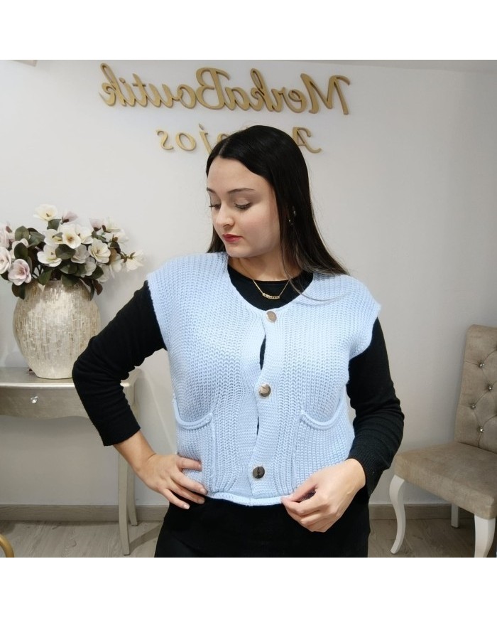 Chaleco Jade de Punto Grueso - Chaleco Vintage Mujer
