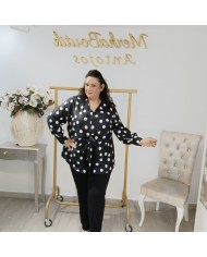 Blusa Jerez Lunar Grande Tallas Grandes - Lazo Negro Plus Size Blusa Jerez Lunar Grande Tallas Grandes - Lazo Negro Plus Size