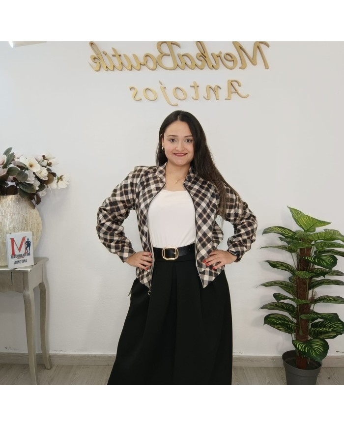 Chaqueta Antelina Cuadros | Cazadora Bomber Sastre | Antojos