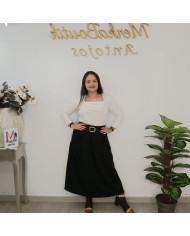 Falda Andrea Midi Plisada | Cinturón Elegante | MerkaBoutik Antojos