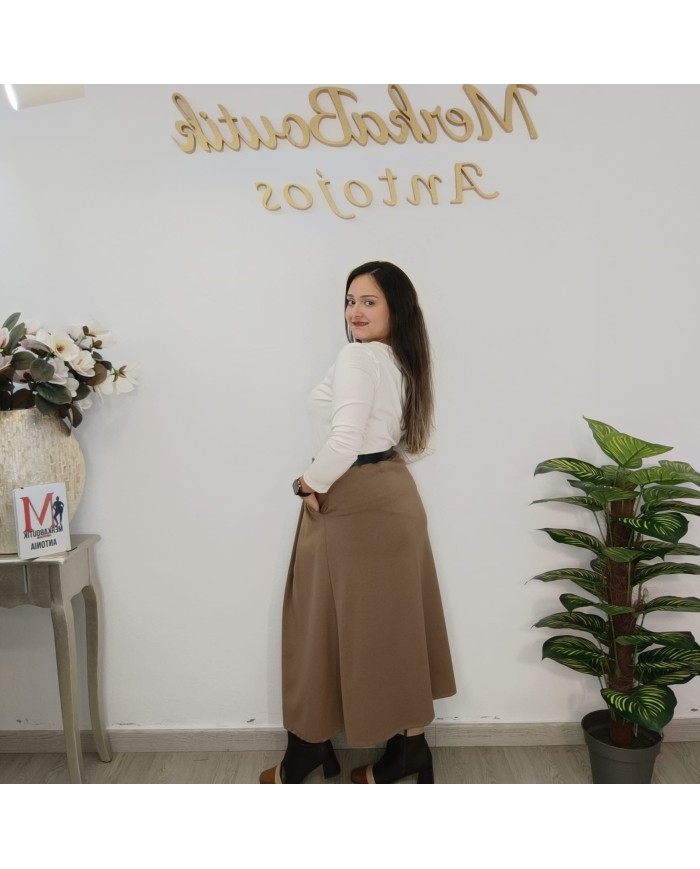 Falda Andrea Midi Plisada | Cinturón Elegante | MerkaBoutik Antojos