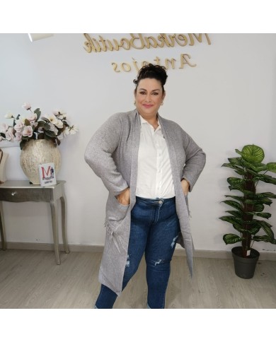 Rebeca Zaragoza Larga Tallas Grandes - Cárdigan Punto Denim Plus Size Rebeca Zaragoza Larga Tallas Grandes - Cárdigan Punto Denim Plus Size