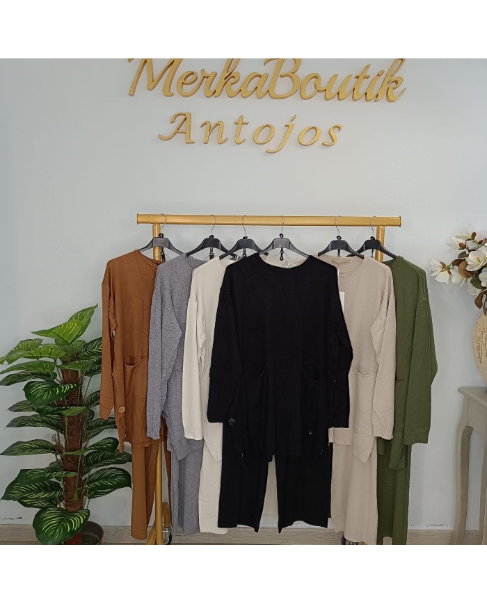 Conjunto Julieta Tallas Grandes - Cárdigan Largo de Punto Plus Size