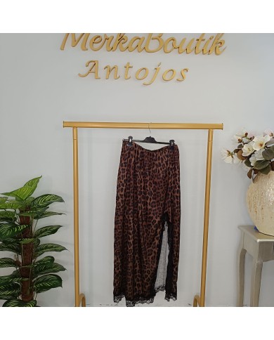 Falda Larga Seducción Print | Estampado Leopardo y Encaje | Antojos