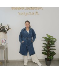 Gabardina Vaquera Oversize - Trench Coat Denim Largo