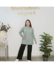 Jersey Túnica Largo con Botones Decorativos | Punto Suave | Varios Colores