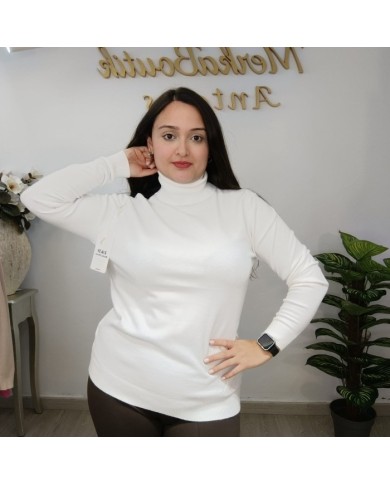 Jersey Básico Cuello Alto Mujer | Punto Manga Larga | Varios Colores