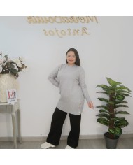 Jersey Túnica Largo con Botones Decorativos | Punto Suave | Varios Colores