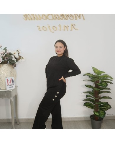 Jersey Túnica Largo con Botones Decorativos | Punto Suave | Varios Colores