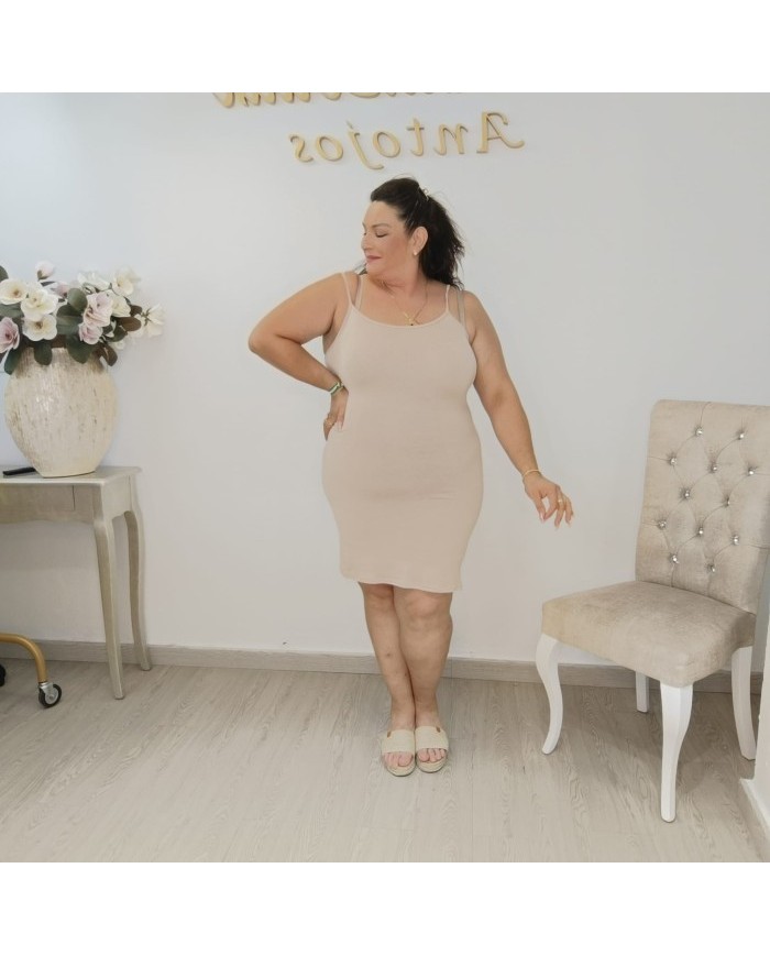 Vestido Visillo Fino Negro - Fondo de Vestido Lencero