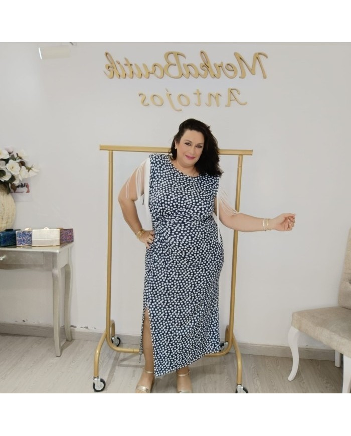 Vestido Vélez Lunar Midi Tallas Grandes - Flecos y Drapeado