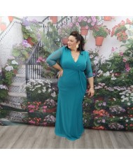 Vestido Sueño Turquesa Tallas Grandes - Invitada Gala Escote V