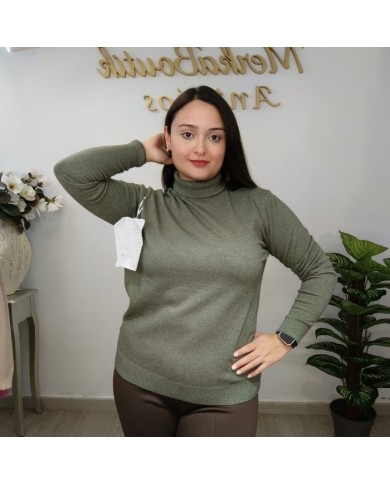 Jersey Básico Cuello Alto Mujer | Punto Manga Larga | Varios Colores