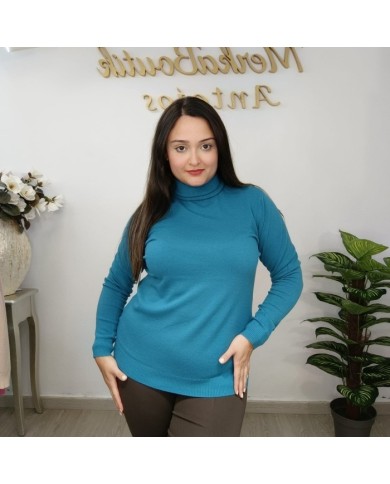 Jersey Básico Cuello Alto Mujer | Punto Manga Larga | Varios Colores